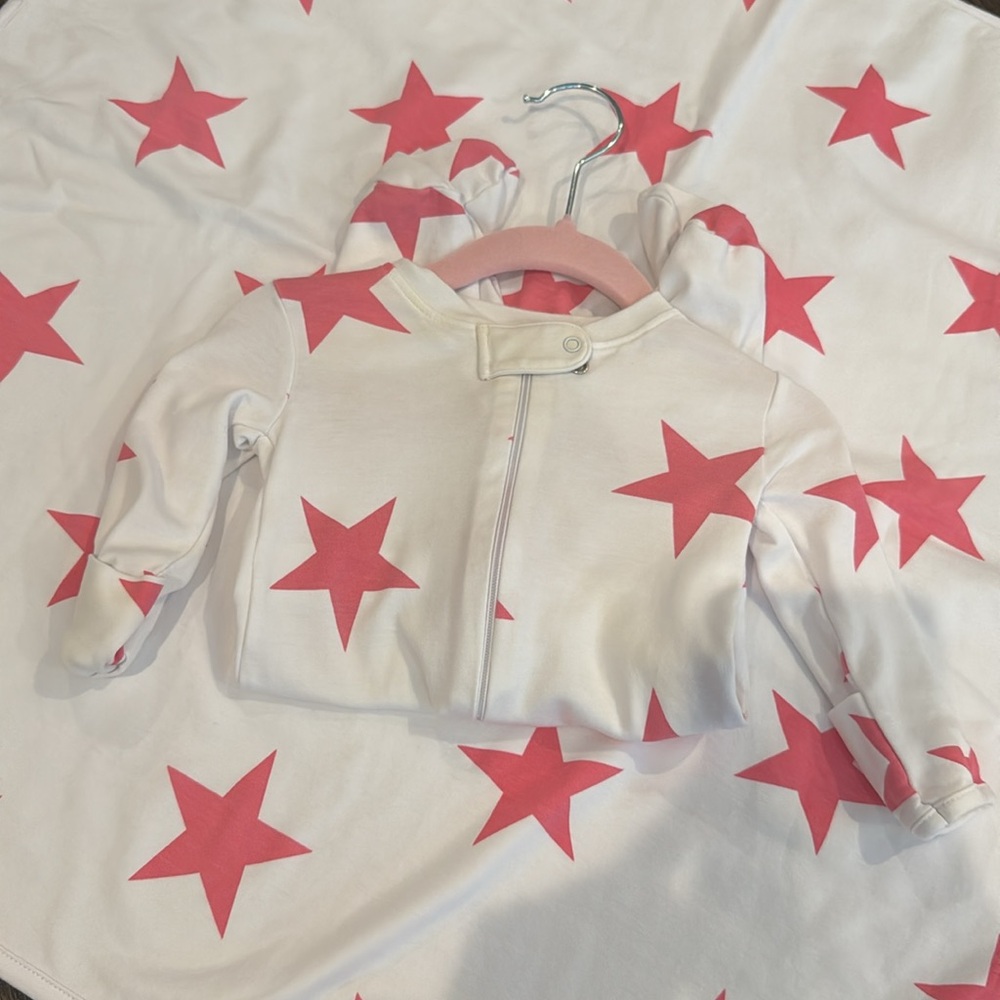 Pink Star Kids One Piece pajama with blanket - Picture 3 of 3
